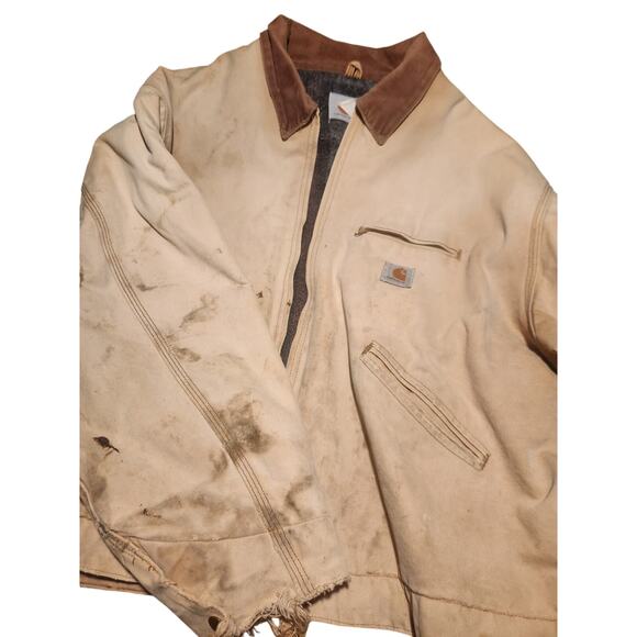 Y2K VTG Carhartt Mens Jacket THRASHED WIP sun faded worn distressed 2x